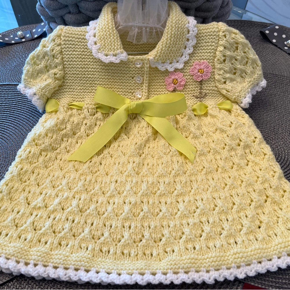 Hand Knitted Baby Dress